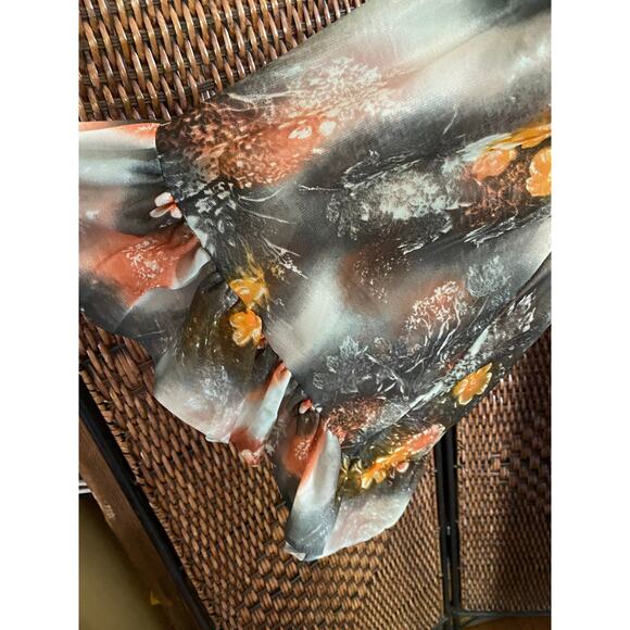 Size XS//Vintage 60s Angel Sleeve Maxi Dress - Picture 6 of 6